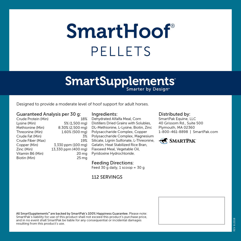 SmartEquine SmartHoof granulés — doseur pratique pour mesurer avec précision.
