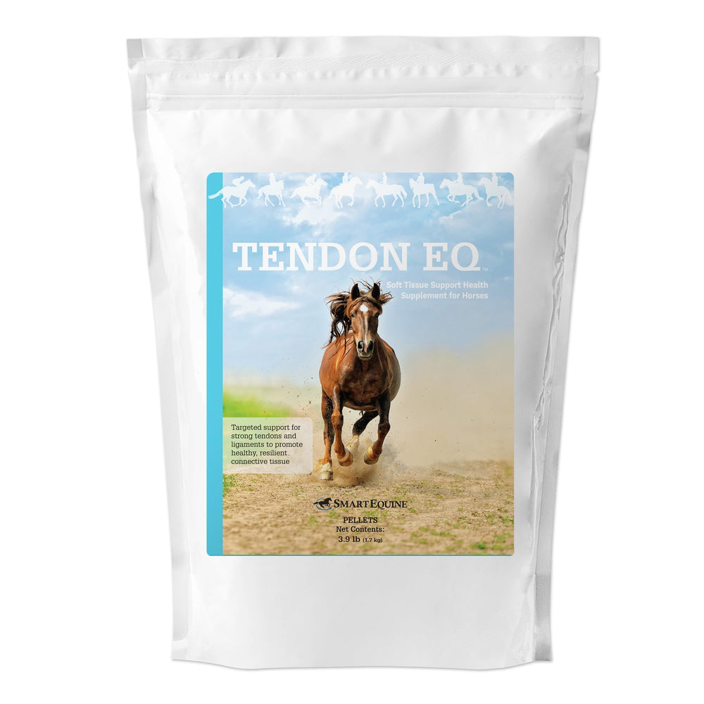 SmartEquine Tendon EQ Pellets emballage: soutien potentiel des tendons pendant l'entraînement.