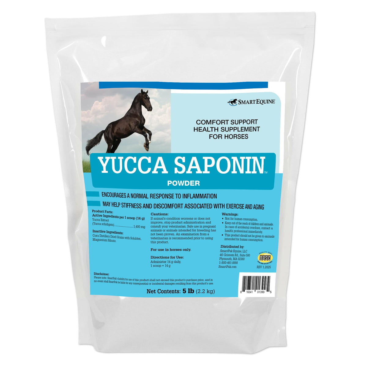 SmartEquine Yucca Saponin – bouteille montrant le produit; soutien mobilité pour chevaux.