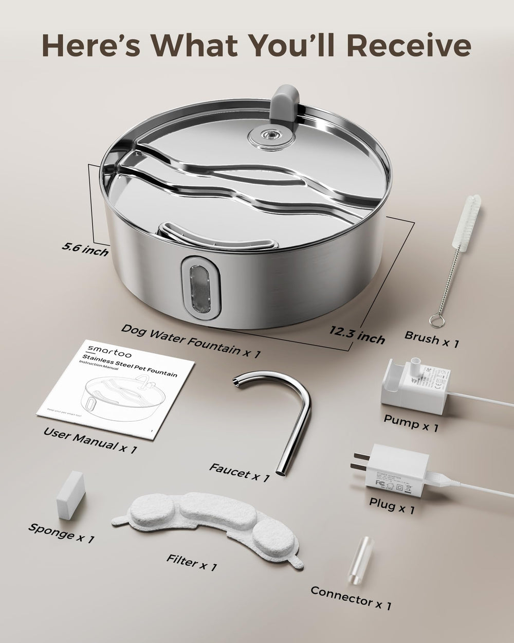 Capacité 7L Smartoo pour hydrater plusieurs animaux