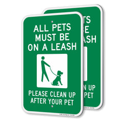 SmartSign panneau tous les animaux en laisse, signalisation durable.