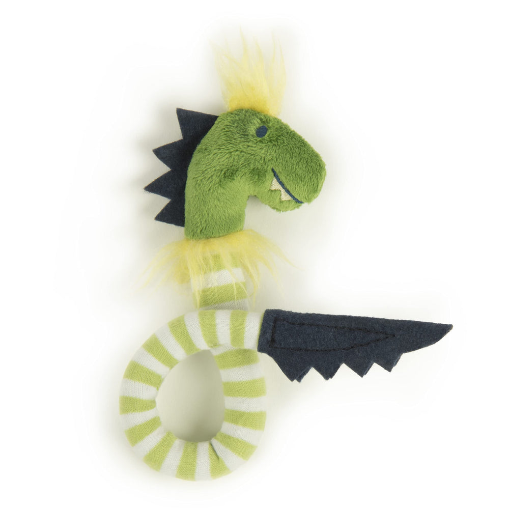 SmartyKat Bendy Buddy, dinosaure vert peluche, stimule l’activité et l’exploration féline.