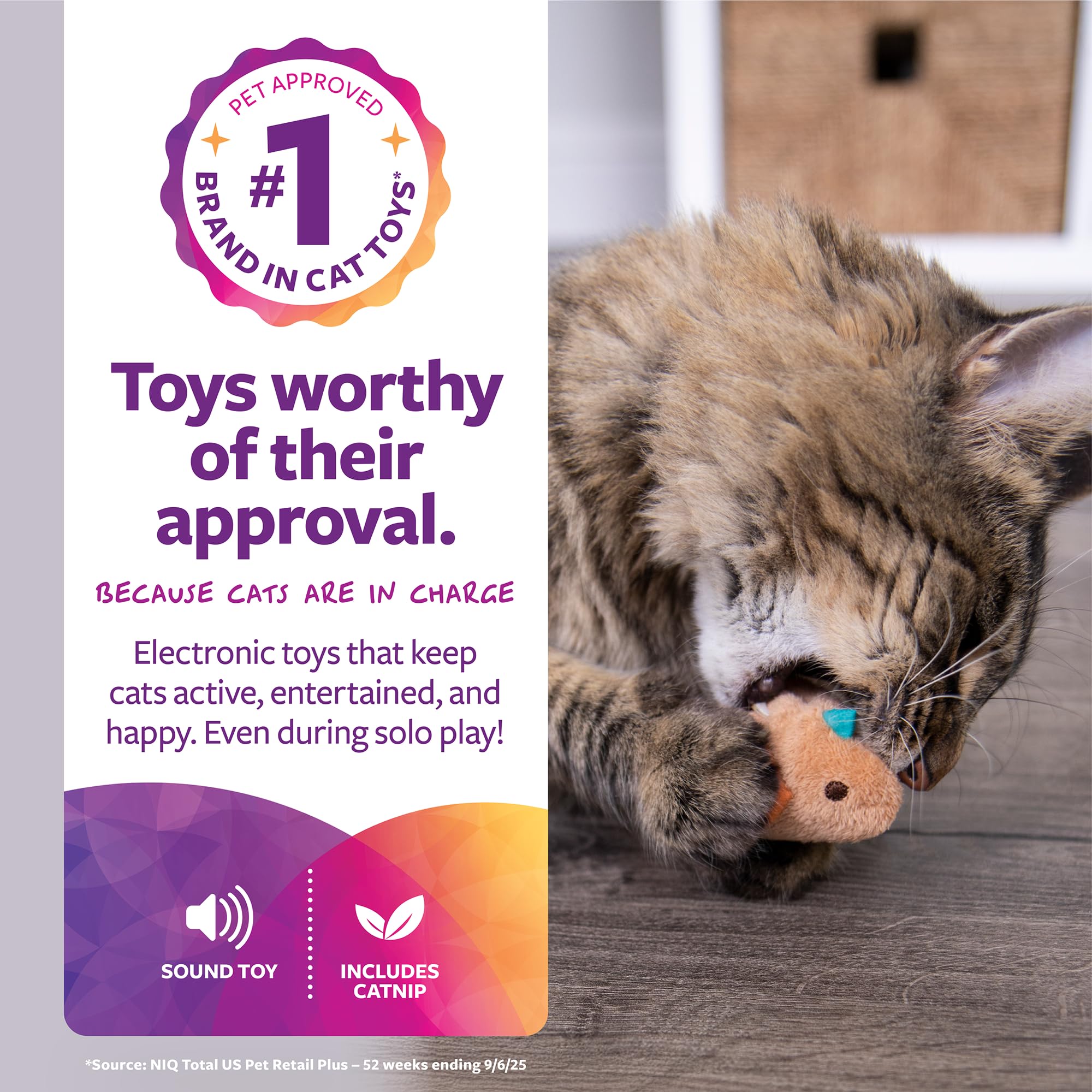 SmartyKat Chickadee Chirp: herbe à chat incluse, stimulation et plaisir