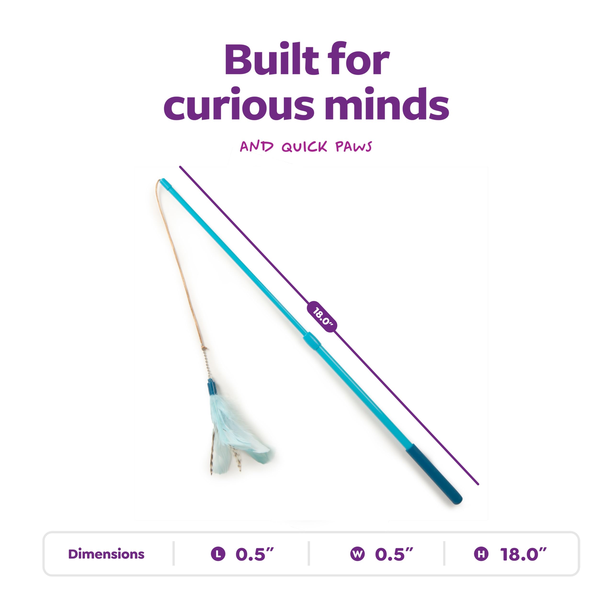 SmartyKat Frisky Flyer-poignée extensible 24 pouces pour jeu interactif avec le chat