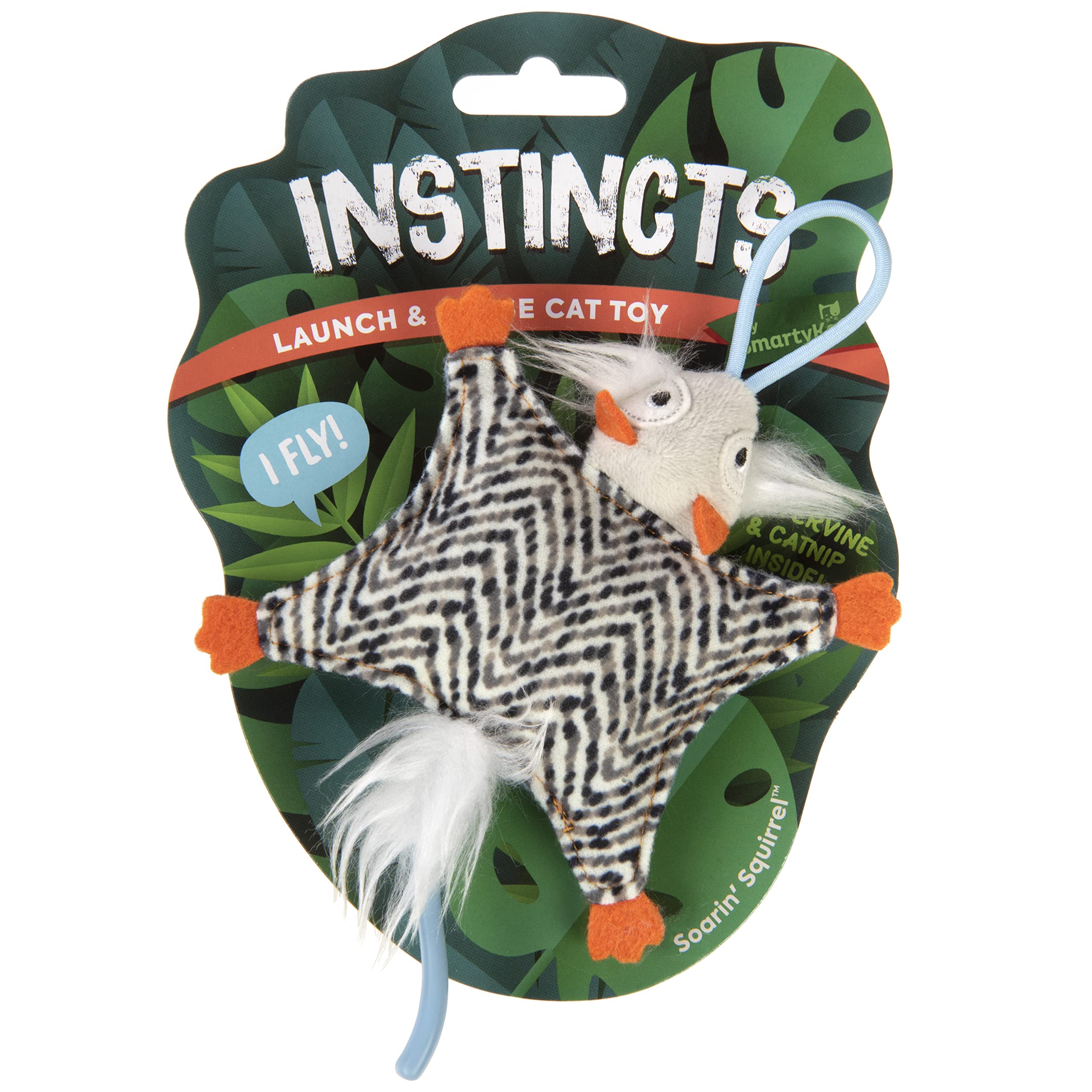 SmartyKat Instincts Soarin' Squirrel – Peluche d'écureuil volant: stimule le jeu indépendant