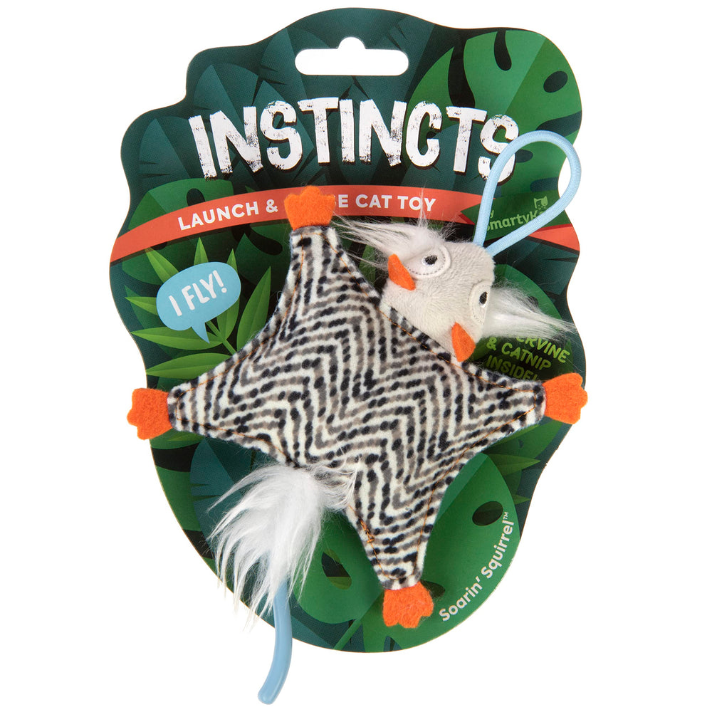 SmartyKat Instincts Soarin' Squirrel – Peluche d'écureuil volant: stimule le jeu indépendant