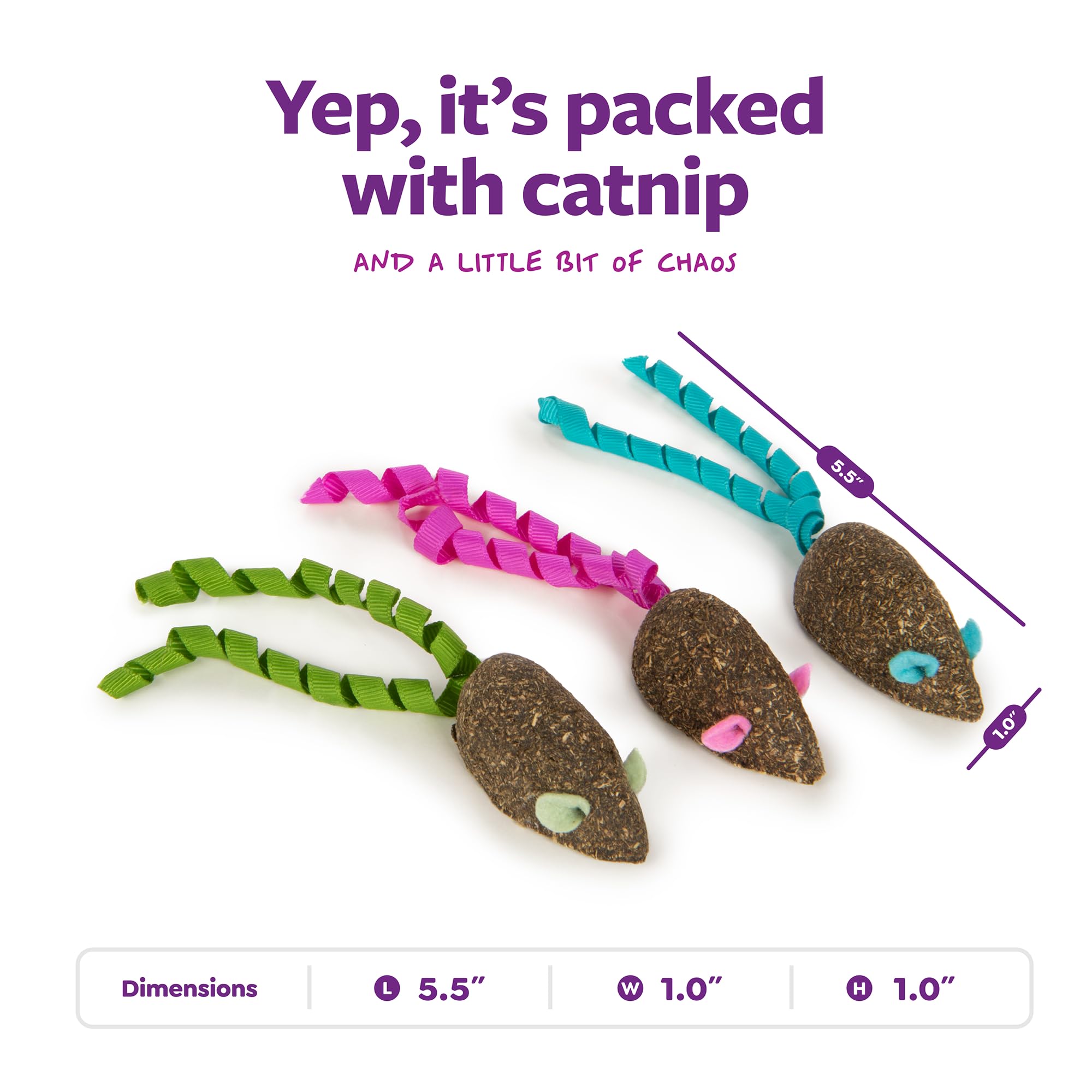 SmartyKat Magic Mice compressées, trio inclus pour multi-chat.