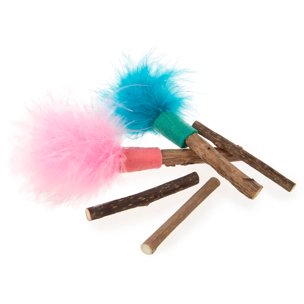SmartyKat Silly Silver Stix ensemble: lot de 5 jouets stimulant le jeu chez les chats