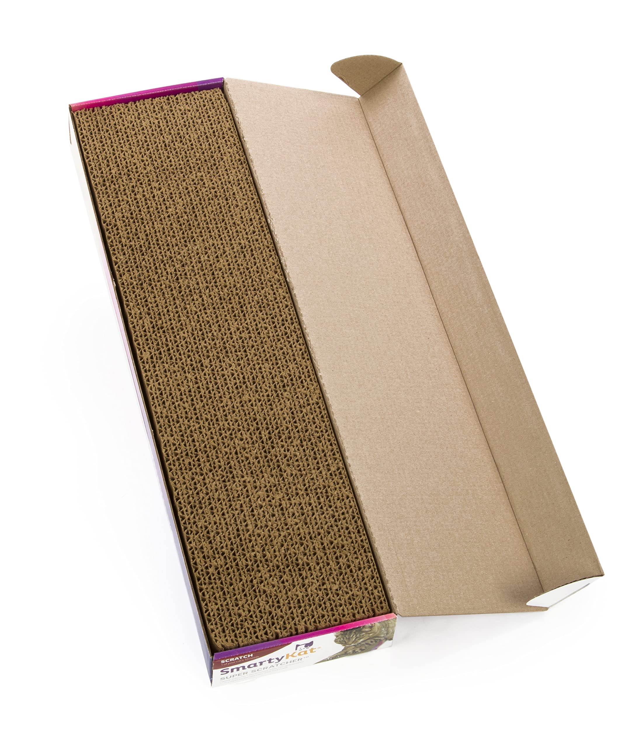 SmartyKat Super Scratcher grattoir-carton-plat-horizontal: parfait pour étirer les chats au sol