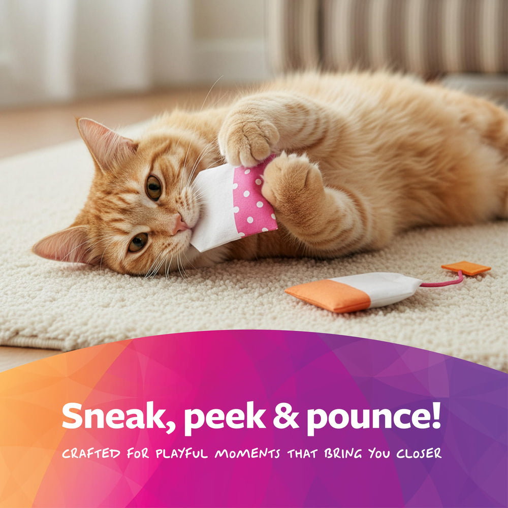 Jouet rose Tea Teazers facile à saisir pour votre chat.
