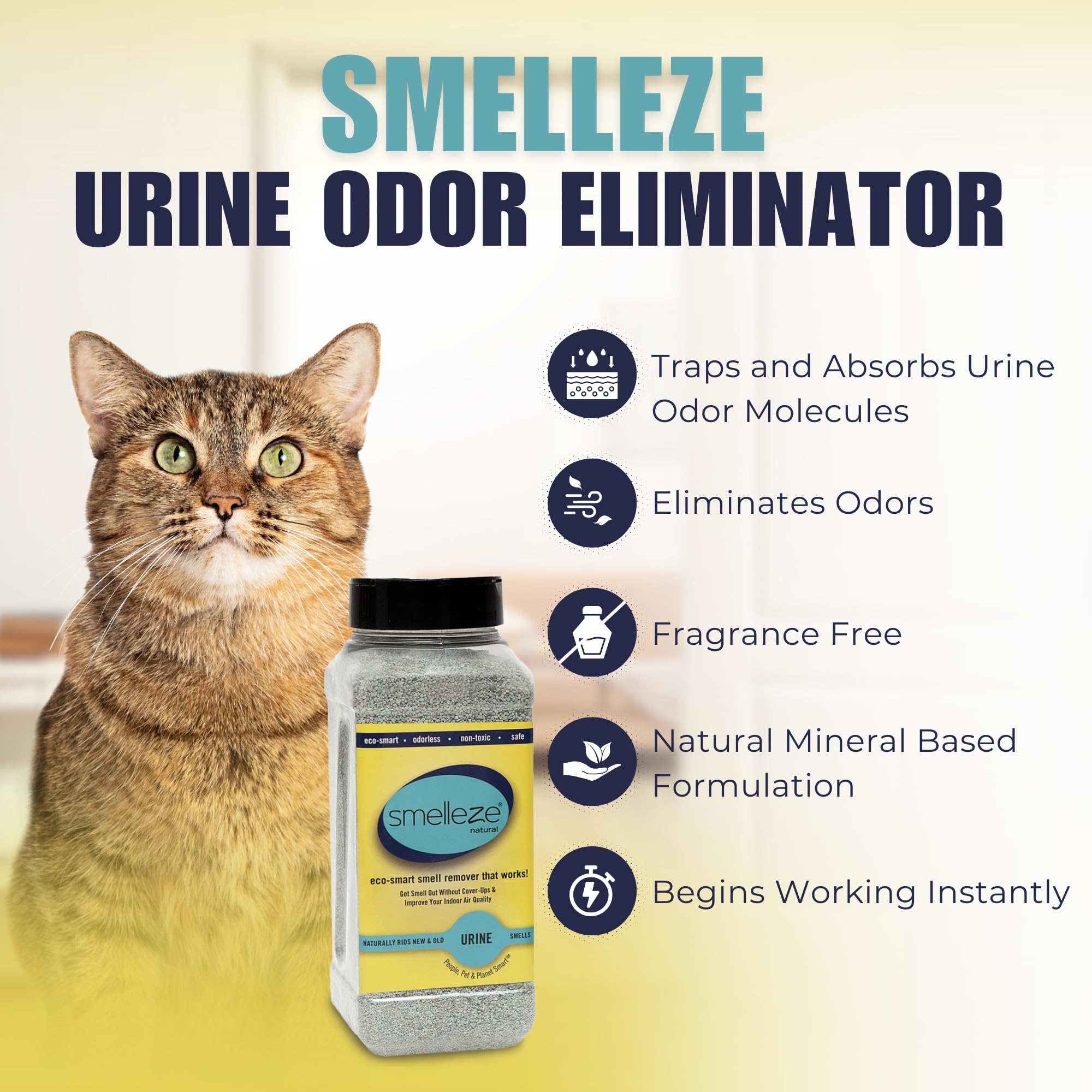 SMELLEZE purifie l’air en absorbant les odeurs plutôt que de les masquer.