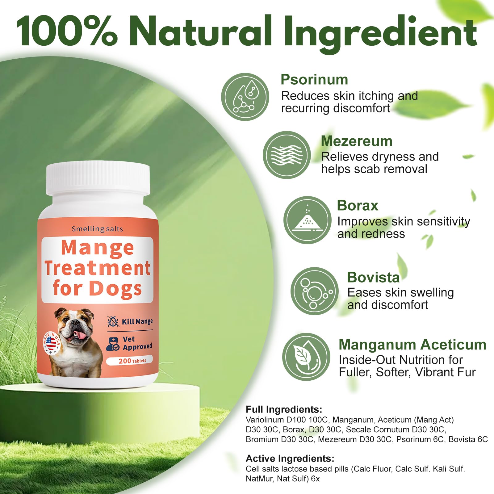 Smelling salts favorise la repousse du poil chez le chien, pelage plus dense.