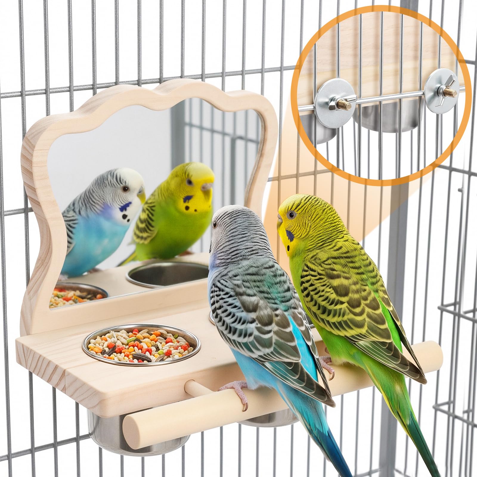 SMICEM accessoire cage polyvalent combine repas, repos et divertissement.