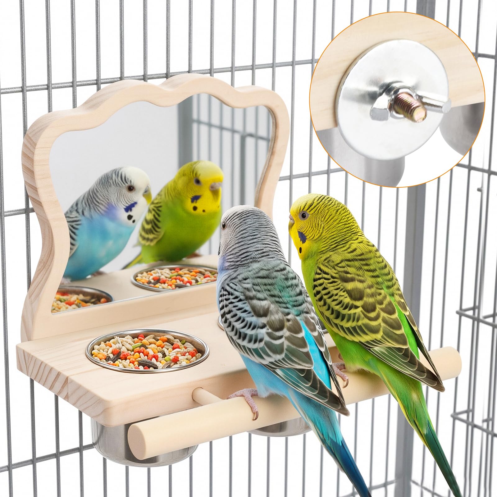 SMICEM miroir acrylique incassable pour stimulation naturelle des oiseaux.