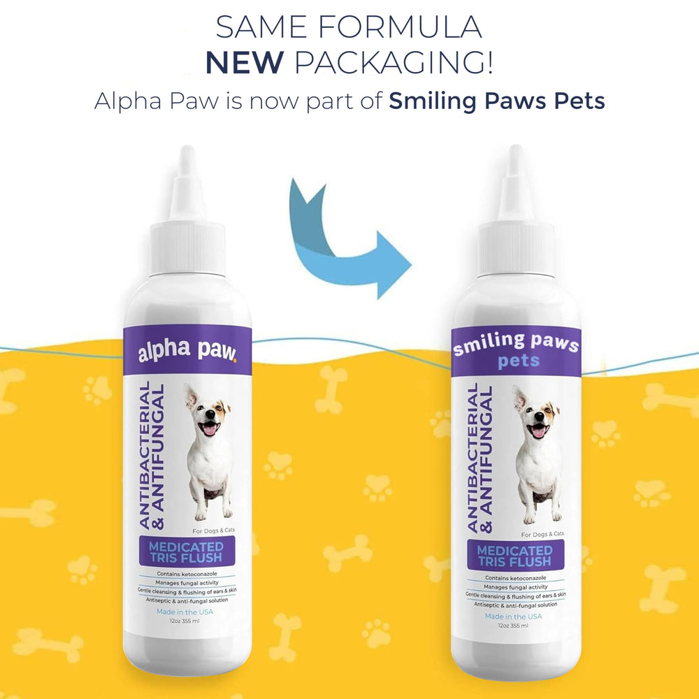 Smiling Paws Pets Tris Flush, flacon-oreilles chats, nettoyage sûr et efficace.