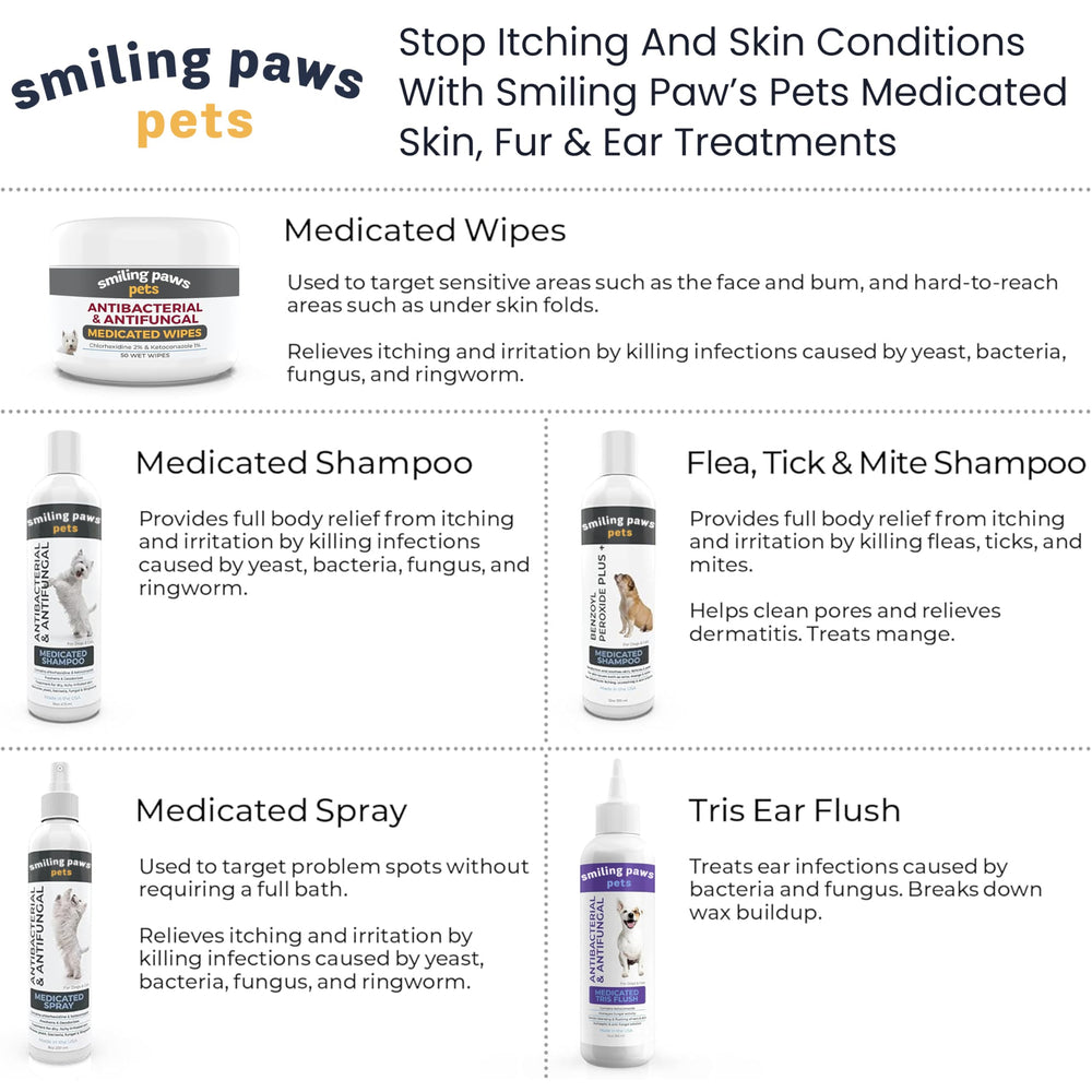 Smiling Paws Pets Tris Flush, emballage informatif et pratique.