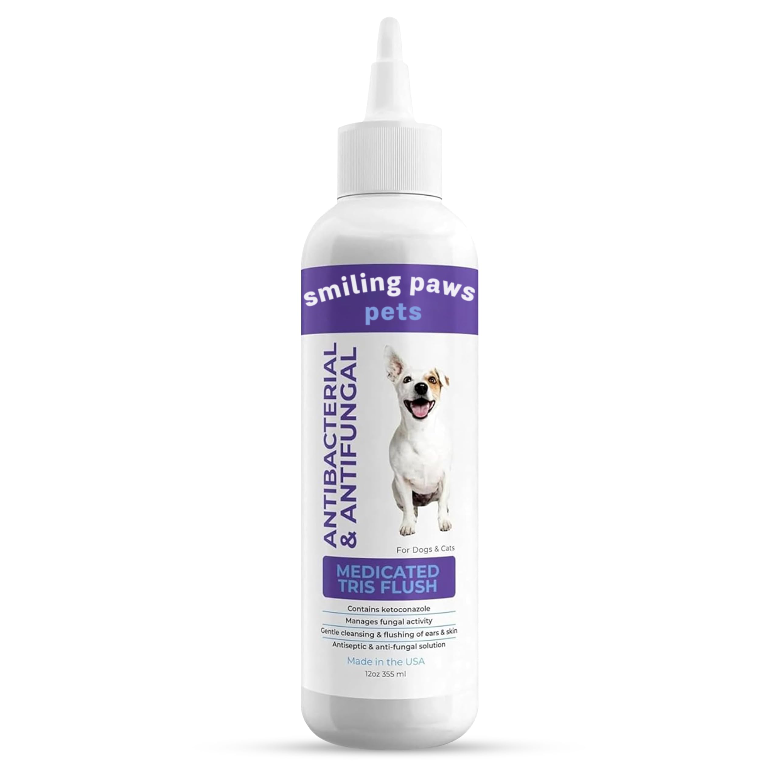 Smiling Paws Pets Tris Flush, utilisation domestique facile pour oreilles.