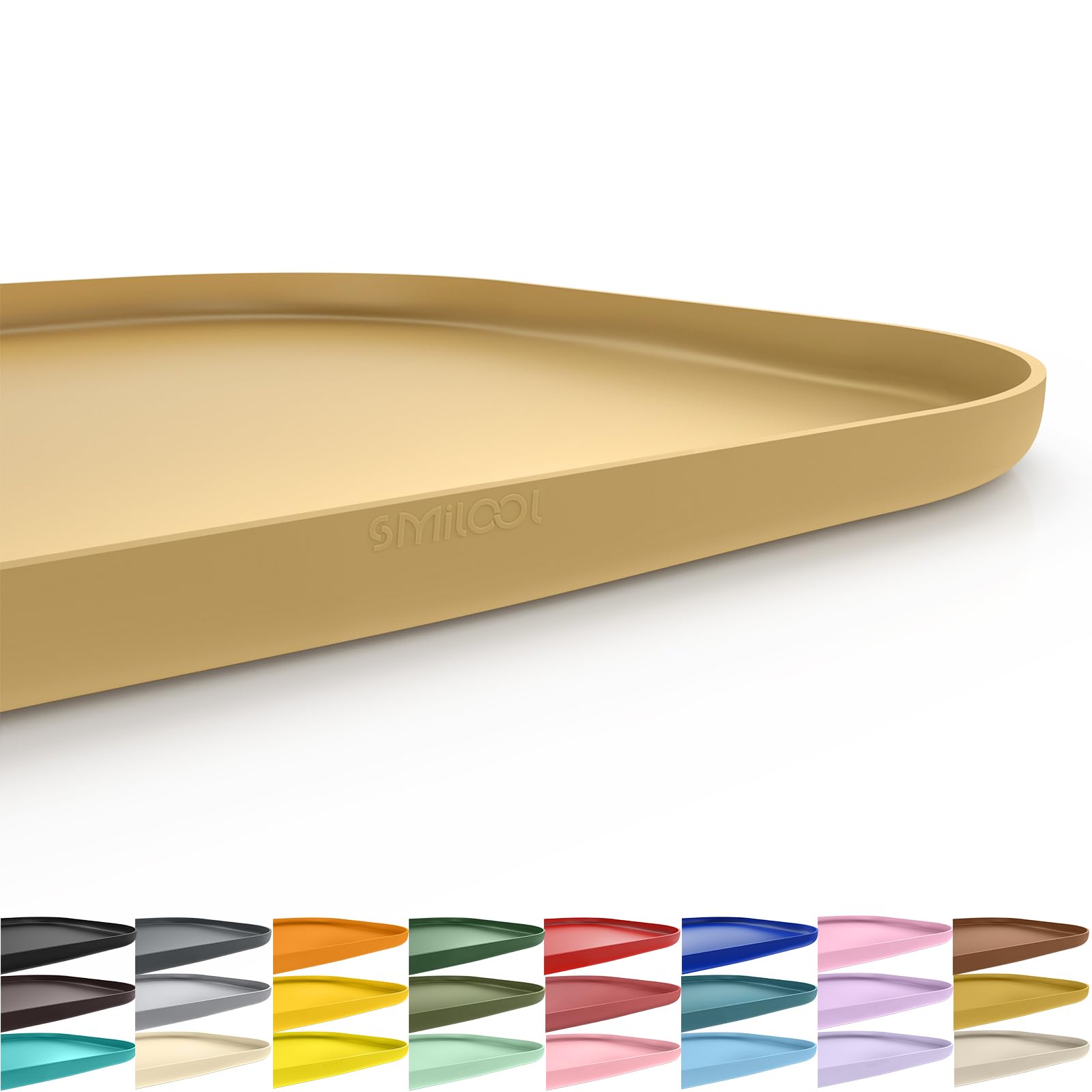 Tapis SMILOOL d’alimentation pour chat, bord relevé, anti-glisse et facile à nettoyer.