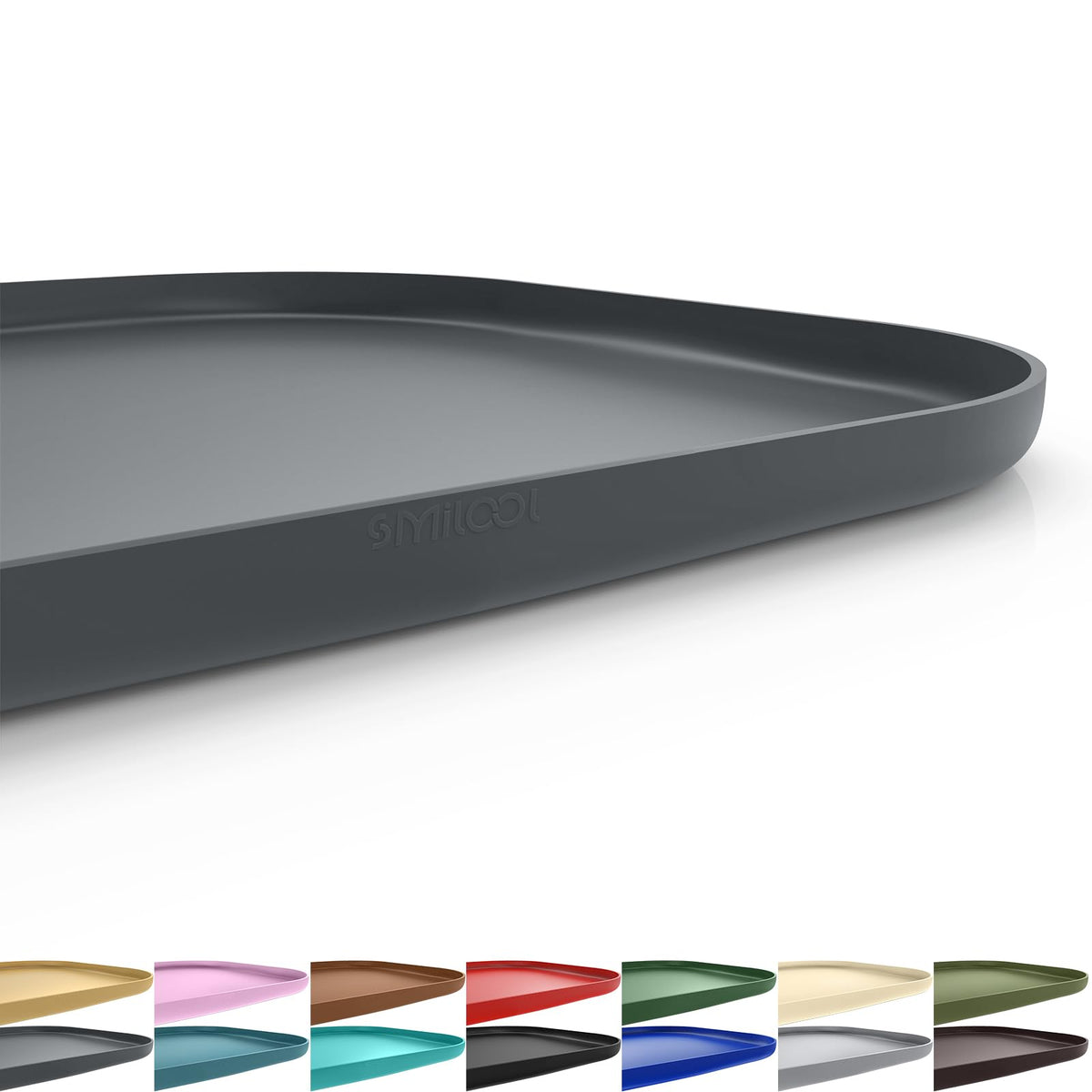 Tapis SMILOOL d'alimentation en silicone avec rebord surélevé pour contenir la nourriture.