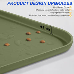 Tapis SMILOOL avec rebords hauts de 18 mm pour contenir aliments et liquides.