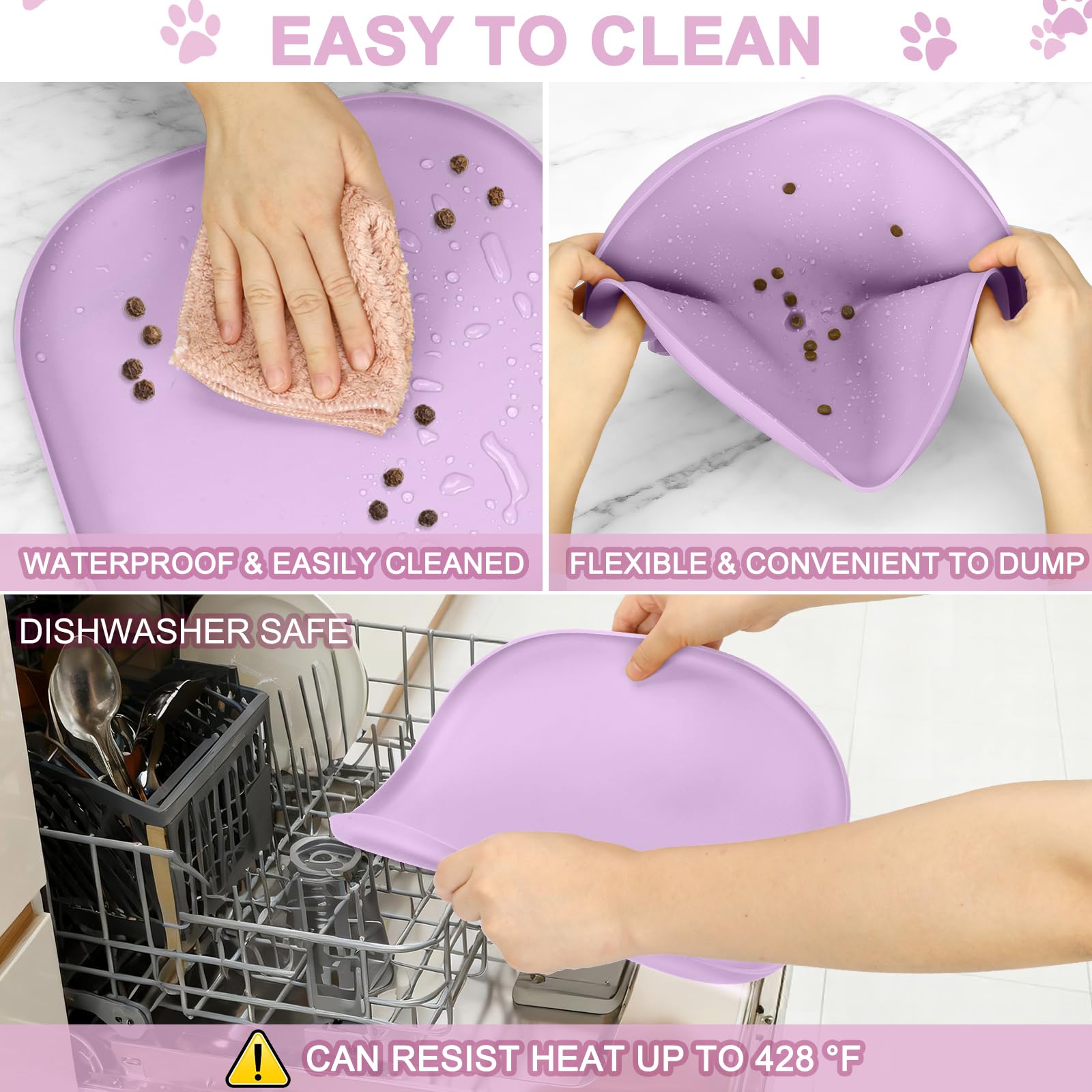 SMILOOL tapis dimensions variees lavande convient à diverses tailles de bols