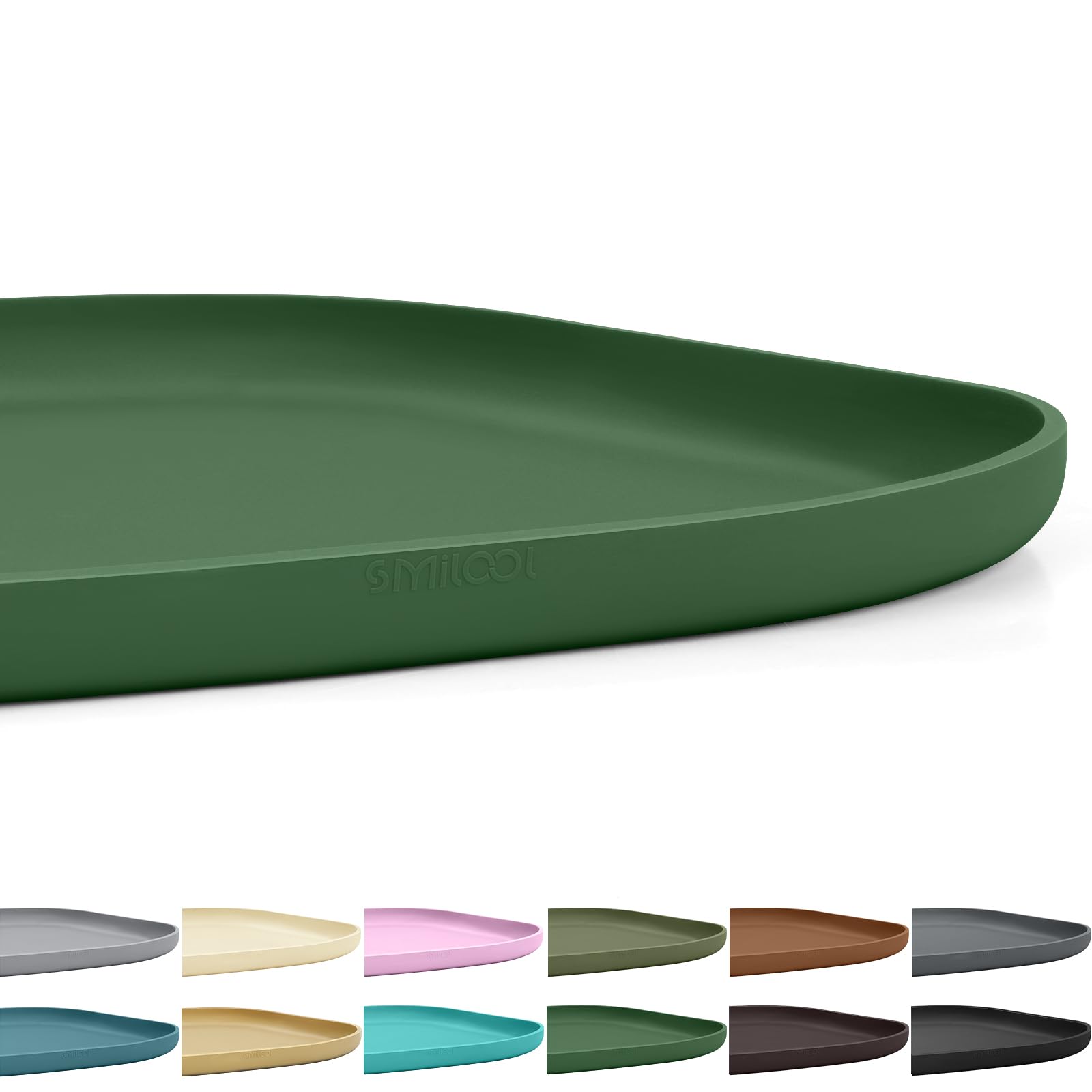 Tapis SMILOOL pour nourriture animale en silicone 12x12 protège le sol des éclaboussures.