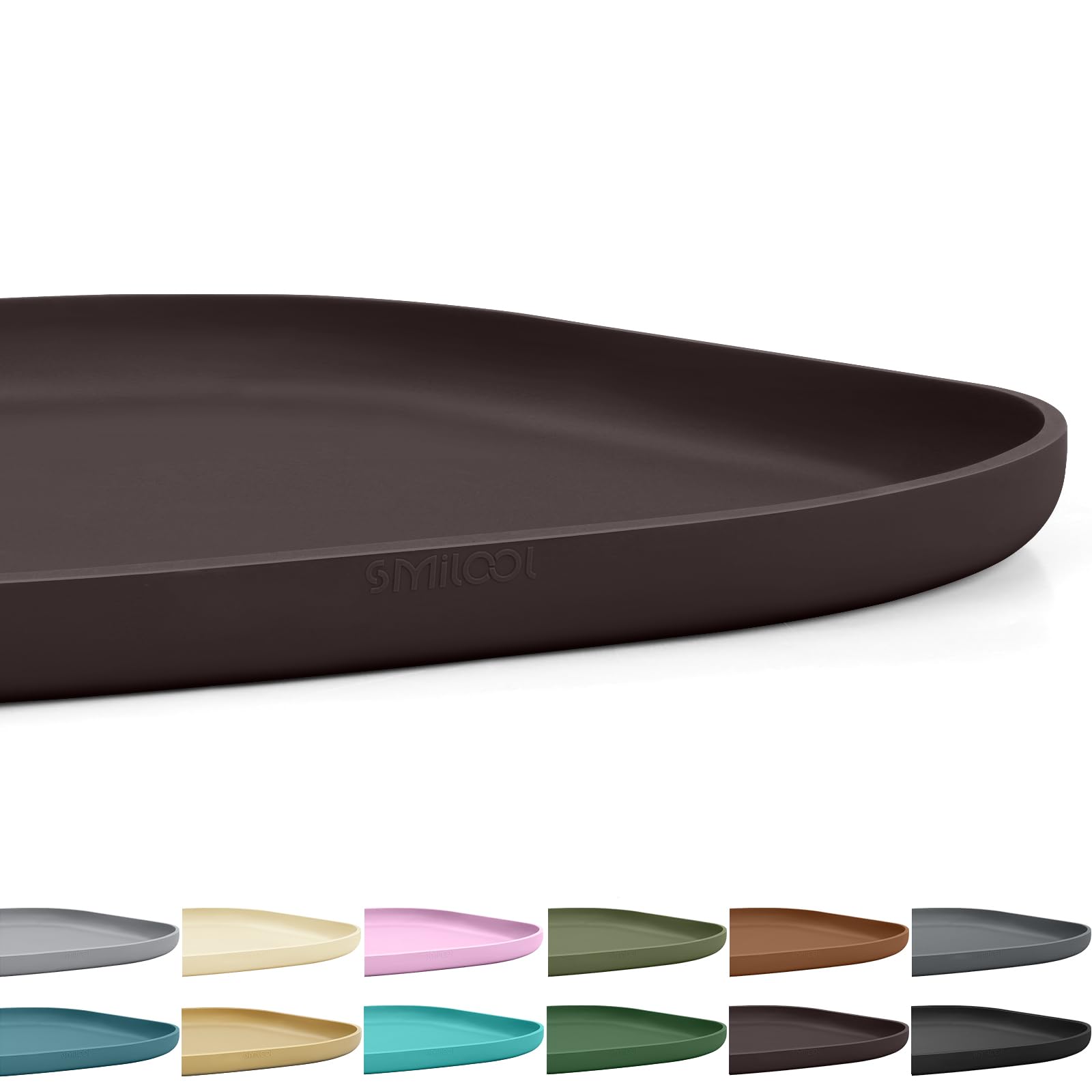 Tapis SMILOOL pour nourriture animale en silicone, carré, anti débordement.