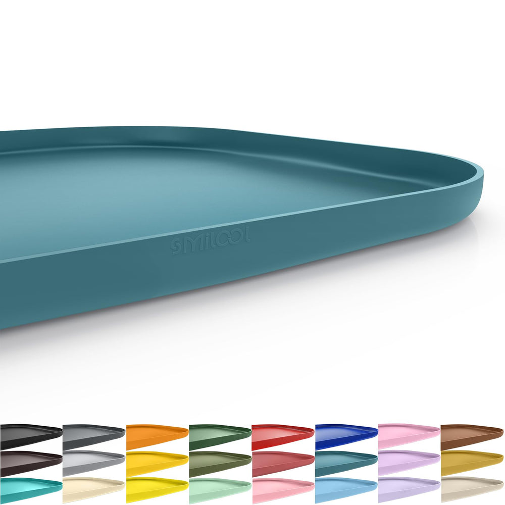 SMILOOL tapis alimentation silicone bord élevé pour contenir nourriture et eau.