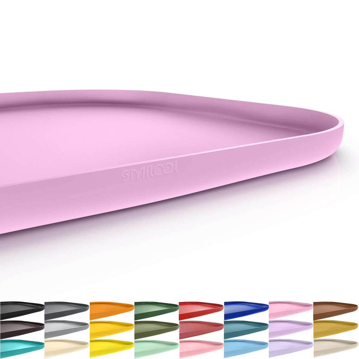 SMILOOL tapis-nourriture silicone rebords elevés pour éviter les déversements.