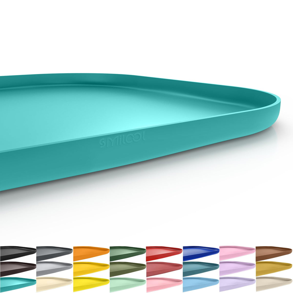 SMILOOL tapis alimentaire en silicone avec rebord élevé, prévient les déversements pendant les repas.