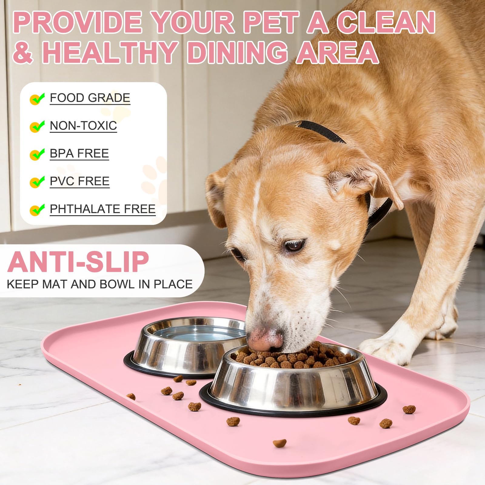 Smiloool tapis anti-glisse; bol stable et repas sans déversement.