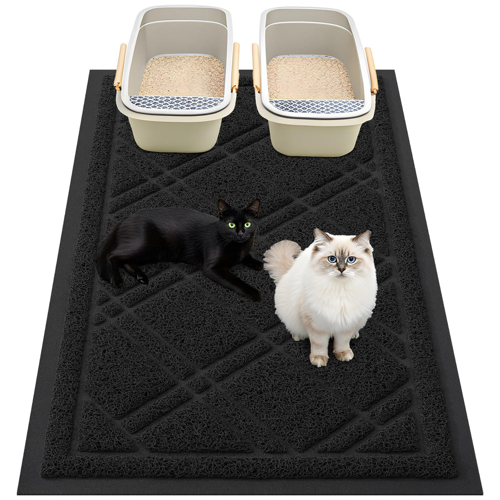 Smiry tapis-litiere-chat anti-glisse, stabilité assurée sur le sol.