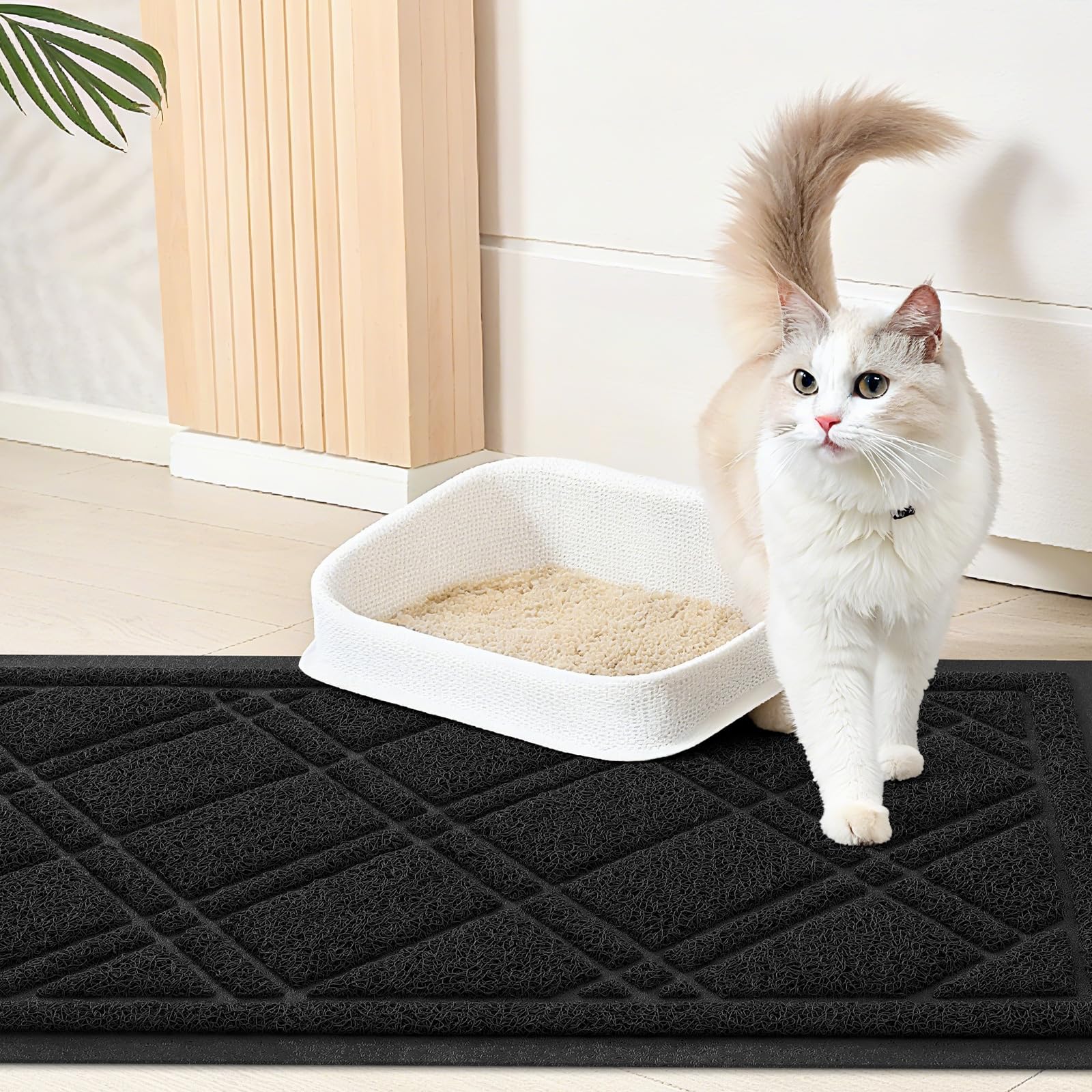 Smiry tapis-litiere-chat protection-sol, garde l'espace sec et propre.