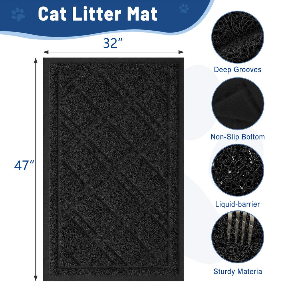 Smiry tapis-litiere-chat rainures-profondes capte les petits débris.