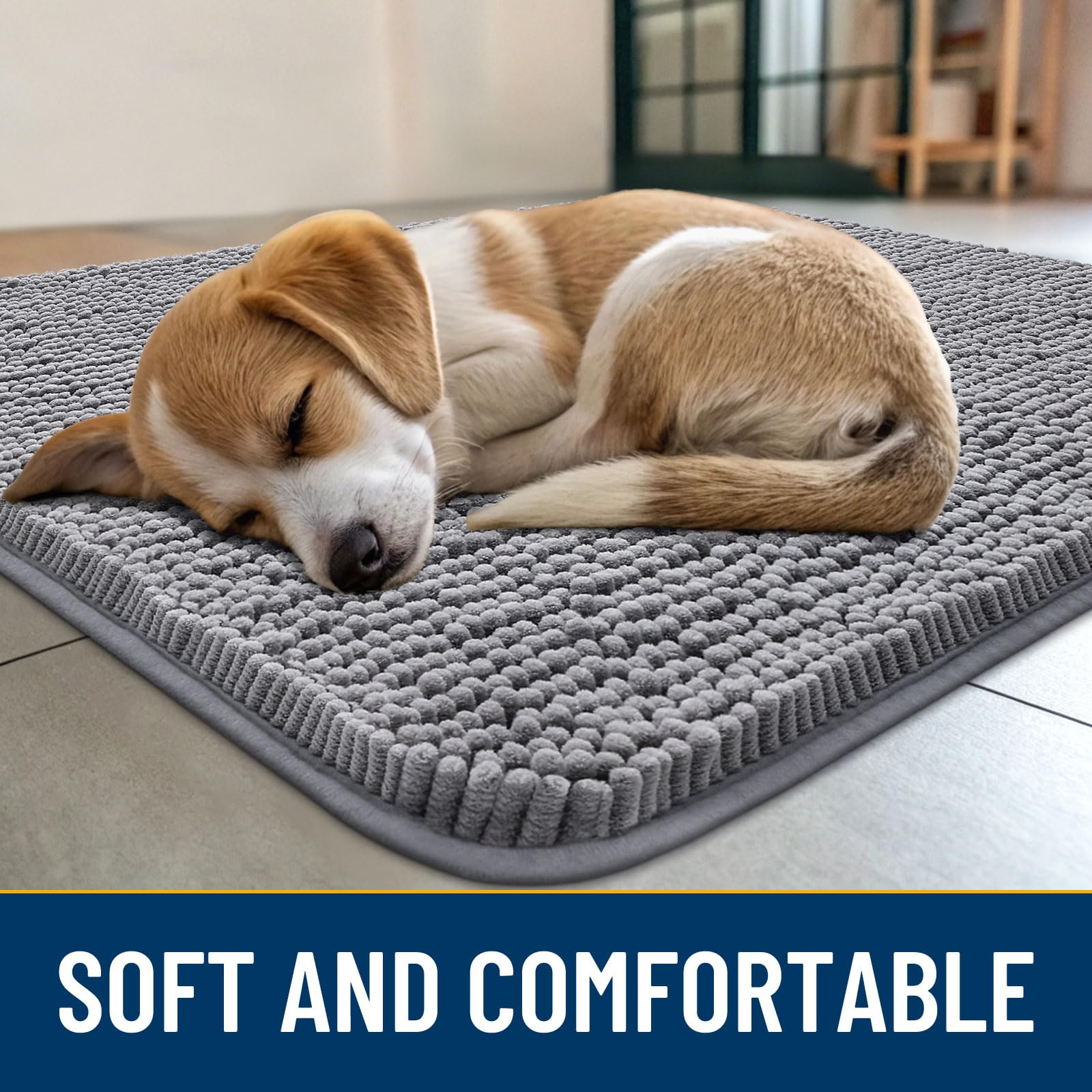 Smiry gros plan chenille douce, texture veloutée pour accueillir les chiens.