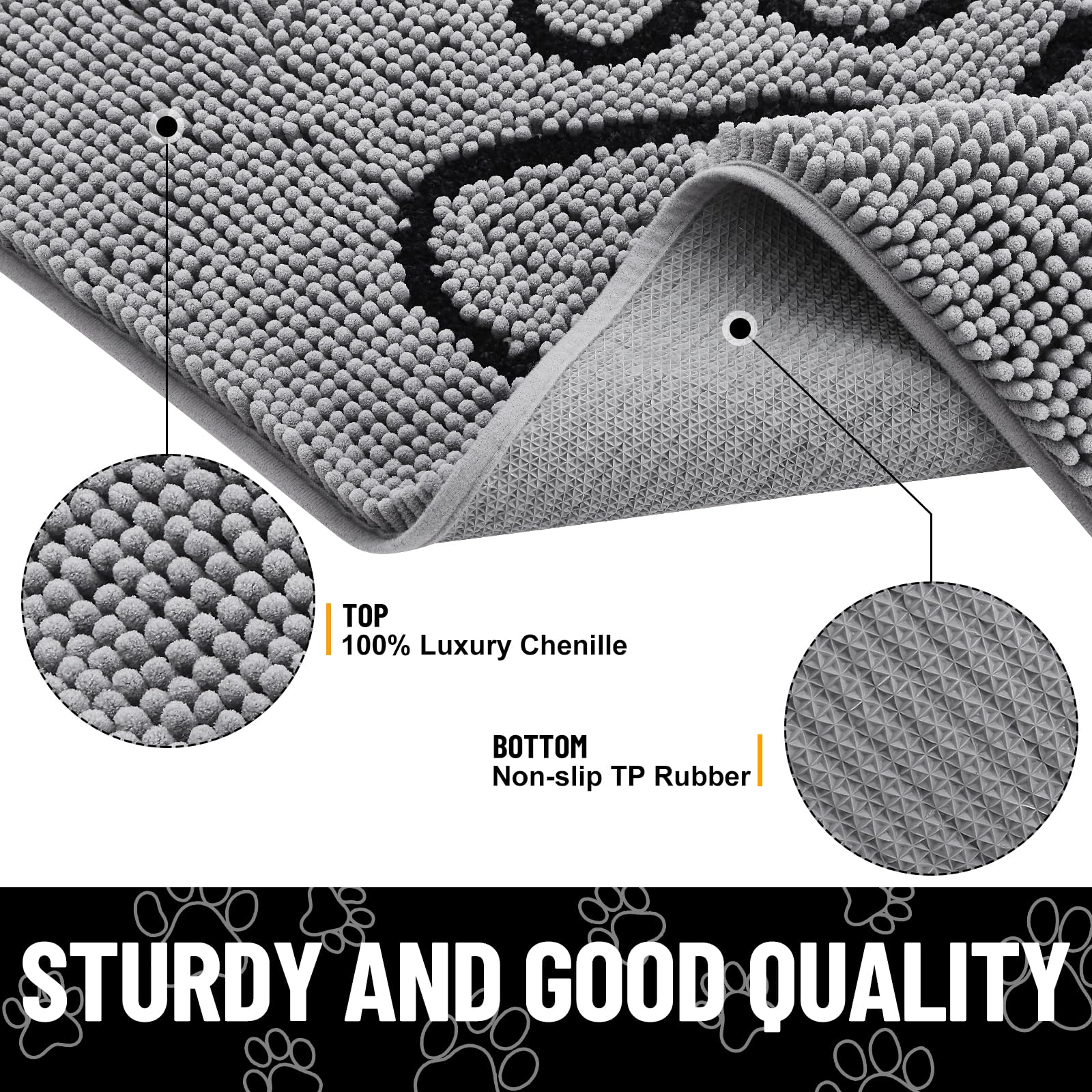 Smiry Tapis absorbant humidité et saletés à l’entrée.