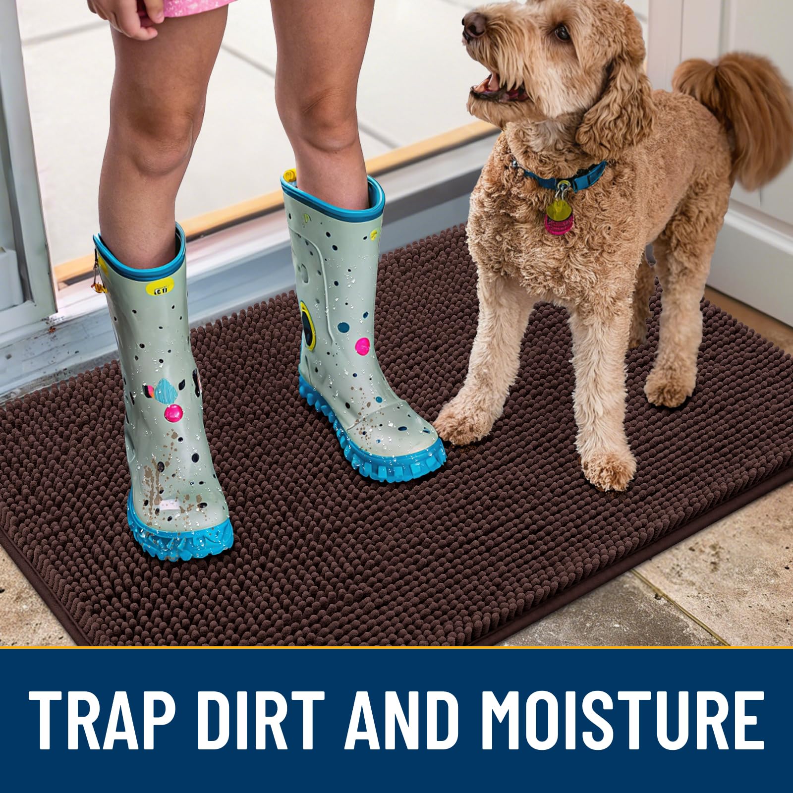 Smiry Tapis chenille dense, séchage rapide idéal après jeu intérieur