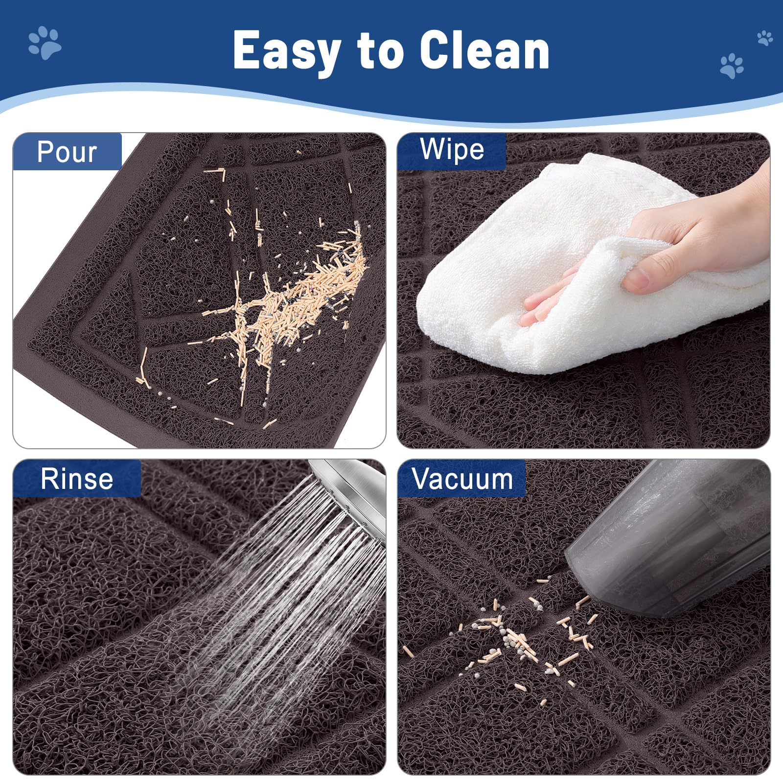 Tapis durable et résistant aux griffures sur le sol intérieur.