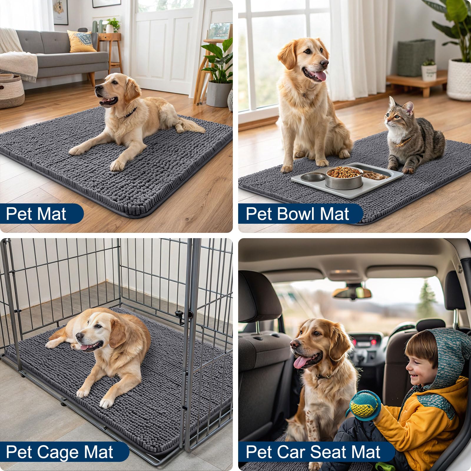 Smiry Tapis lavage facile et séchage rapide