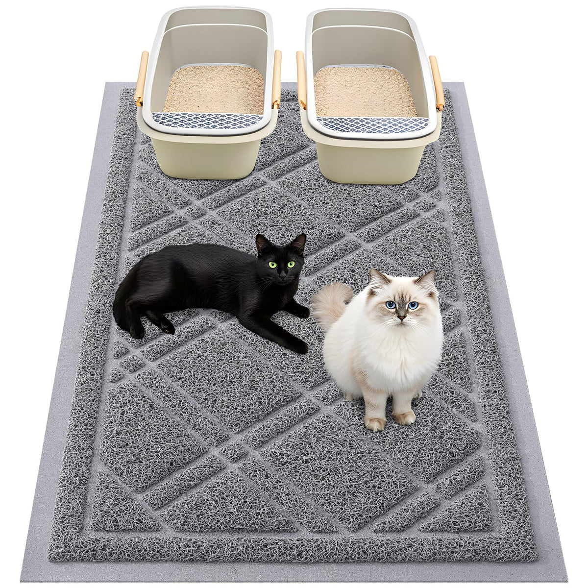 Smiry tapis-litiere anti-glisse 47x32: stabilité et propreté du sol.