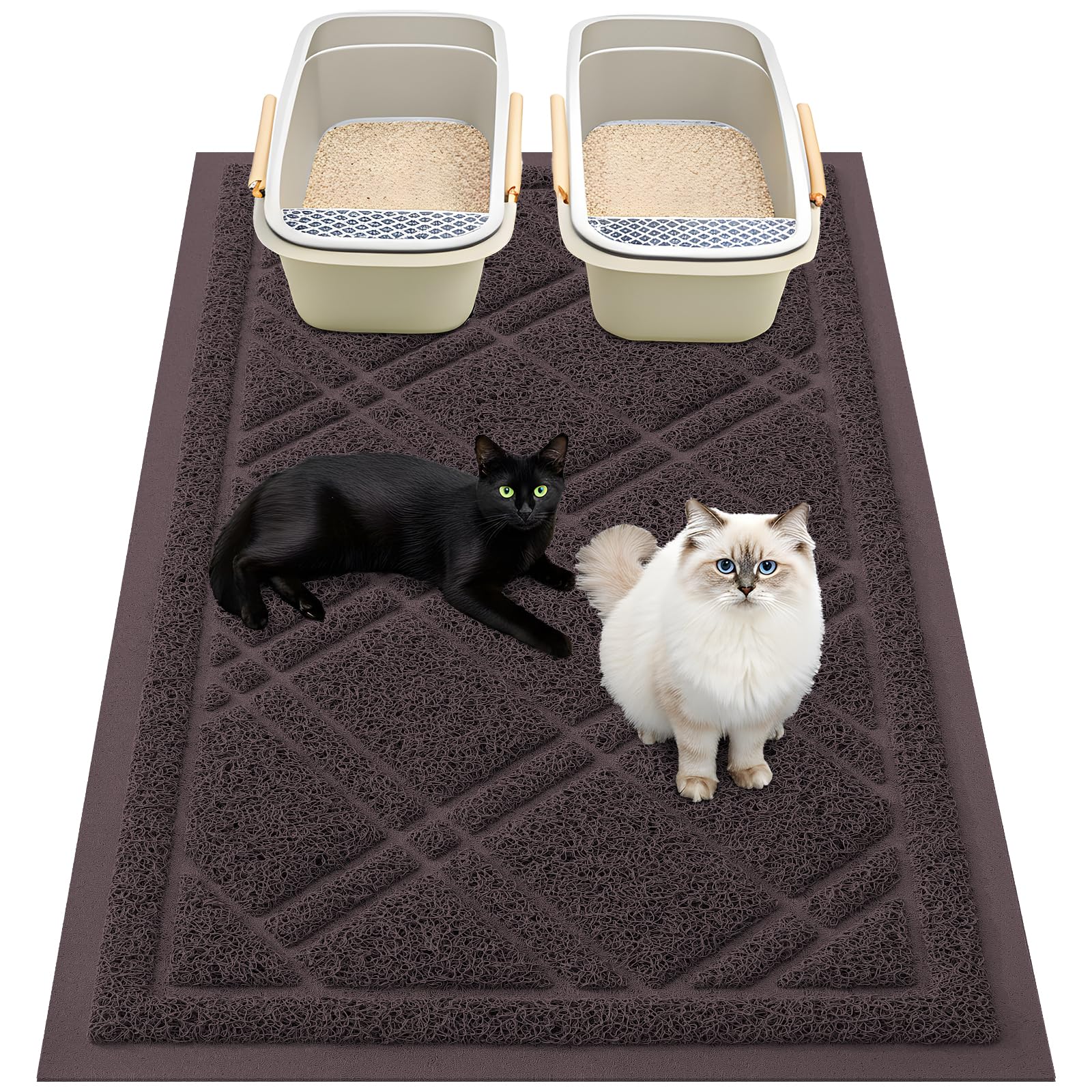 Smiry tapis litière chat 47x32 brun, vue générale montrant le produit.