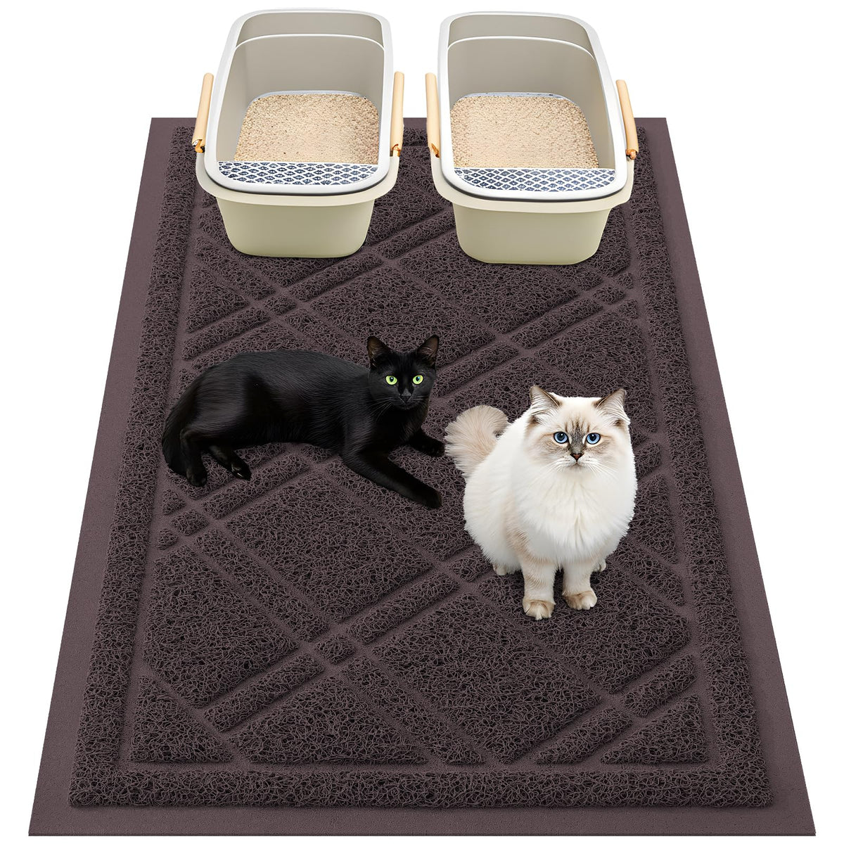 Smiry tapis litière chat 47x32 brun, vue générale montrant le produit.