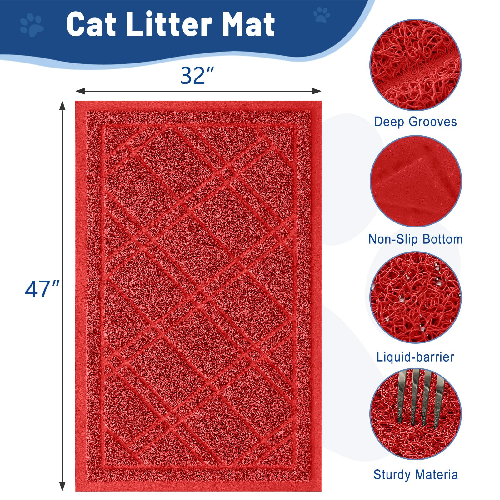 Tapis-litière Smiry nettoyage facile pour entretien rapide.