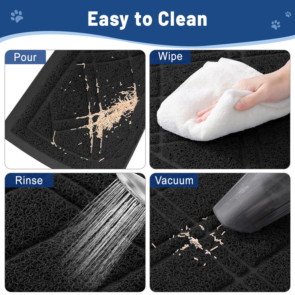 Smiry Tapis Litière Chat Nettoyage Facile: nettoyage rapide et sans effort