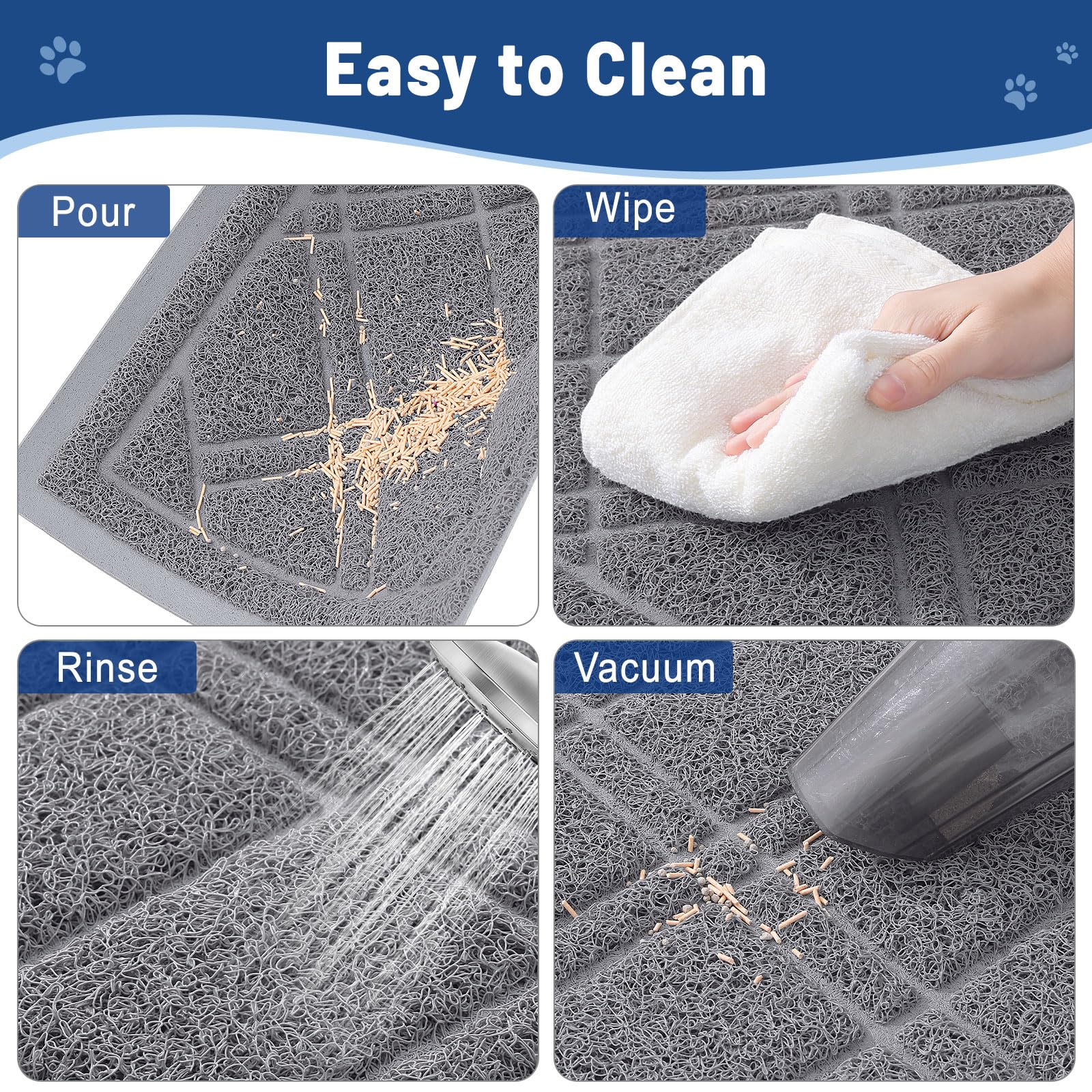 Smiry tapis-litiere durable-gris 47x32: résistance et longévité.