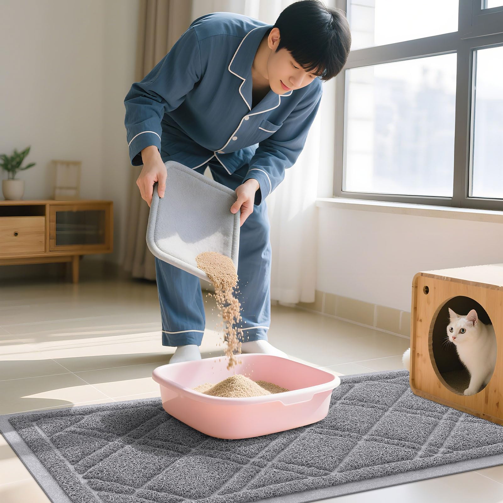 Smiry tapis-litiere installation-rapide 47x32: pose sans effort.