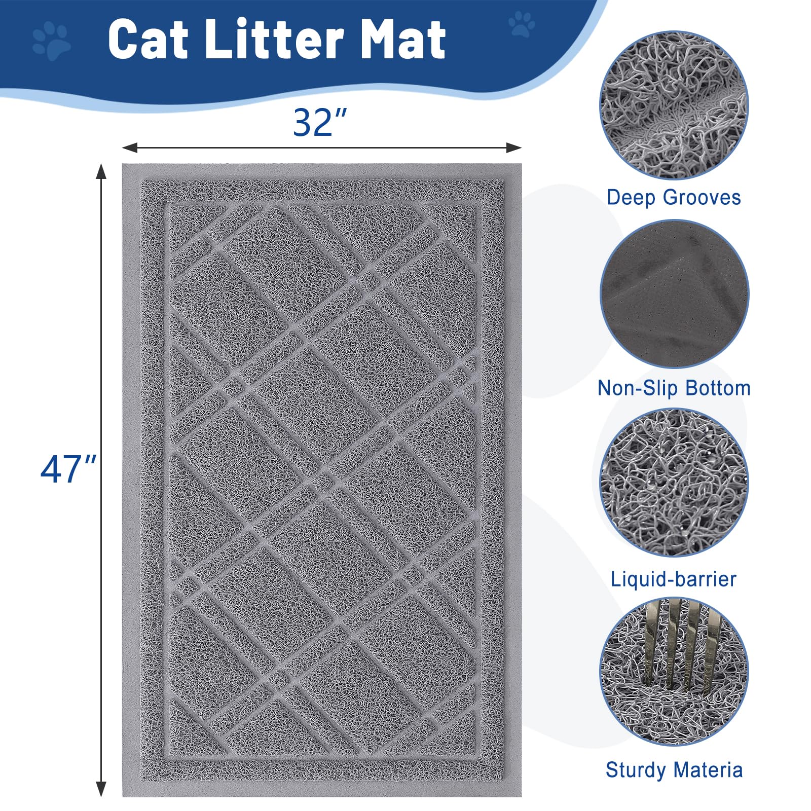 Smiry tapis-litiere nettoyage-facile 47x32: entretien rapide et simple.