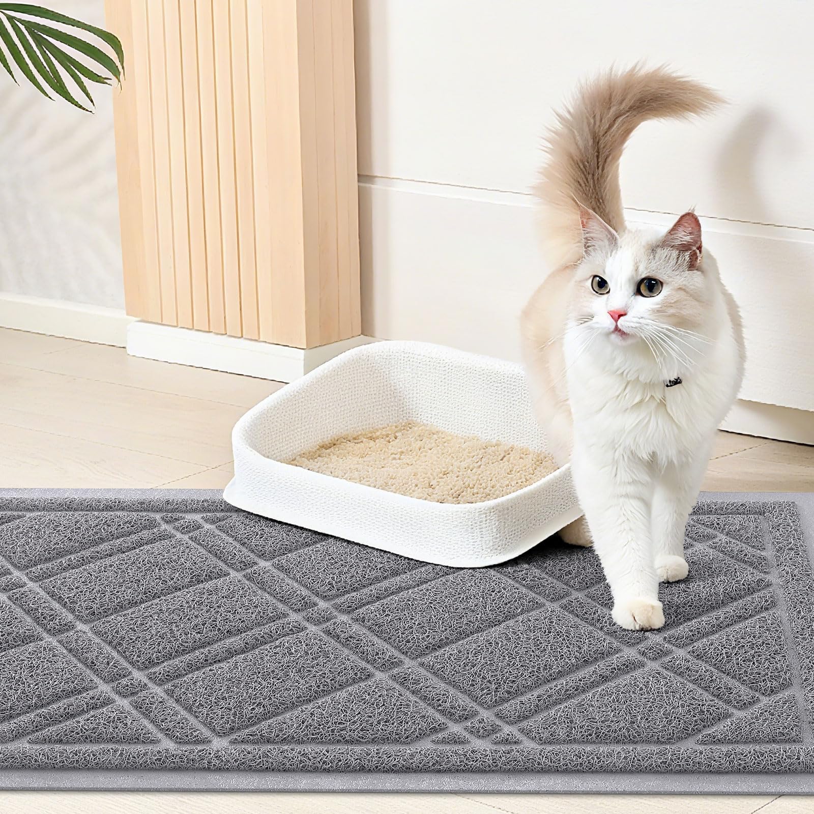 Smiry tapis-litiere usage-interieur 47x32: parfait autour du bac à litière.