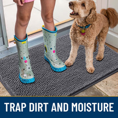 Smiry Tapis porte-chien lavable et sechage rapide prêt à l’emploi.