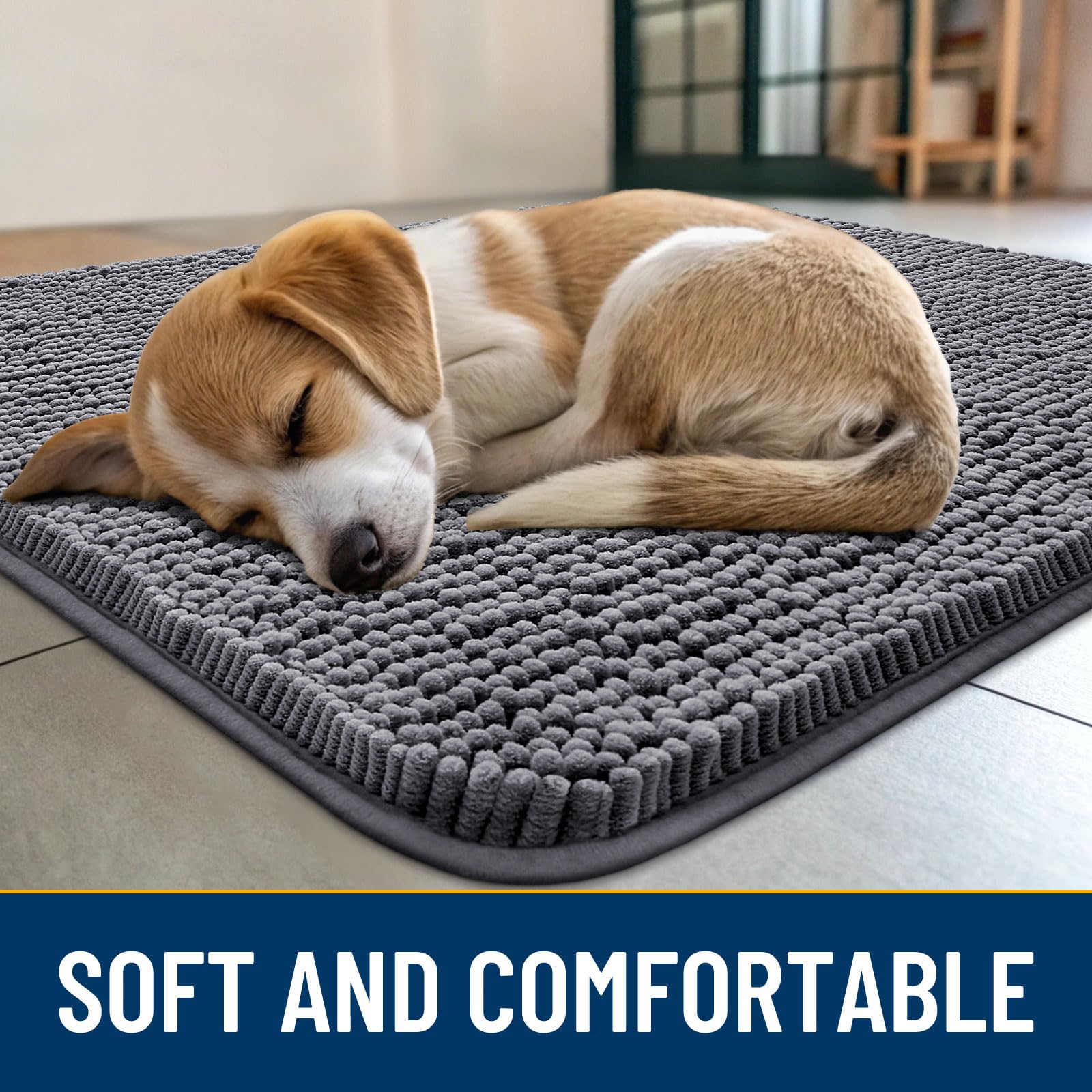Smiry Tapis porte-chien antiderapant en caoutchouc assurant stabilité.